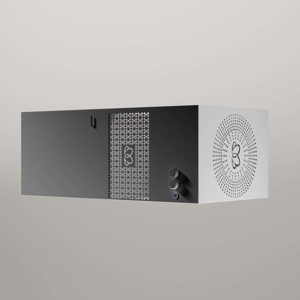 Breethr P1 outdoor unit, three-quarter view